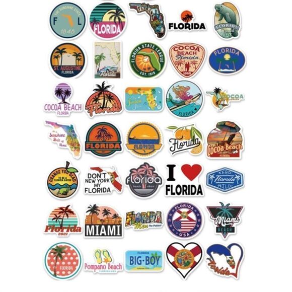 50 Assorted Florida Stickers - Picture 7 of 7
